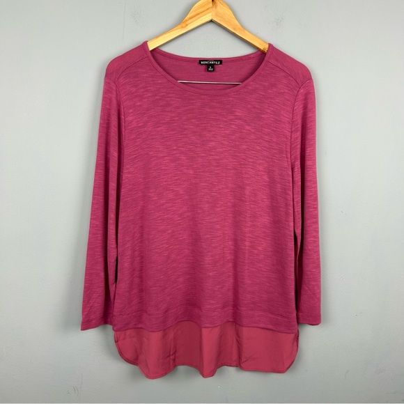 J.Crew mercantile long sleeve silky hem top size L round neck Style #H1730 - Picture 3 of 13